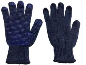 Cotton Knitted Gloves With single side Heavy Duty Blue PVC Dots. Made in Indonesia  (Unit : 12 Pairs / 1 Dozen)  