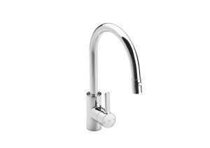 Roca Kitchen sink mixer with retractable swivel spout and rinse spray function