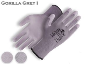 Grey Polyester Liner with Grey PU Palm Coated Glove.