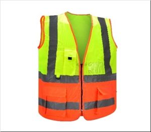 Heavy Duty Dual Color Vest With Zipper