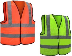 REFLECTIVE VEST KNIT FABRIC VELCRO TYPE, FLUORESCENT YELLOW/ORANGE COLOR