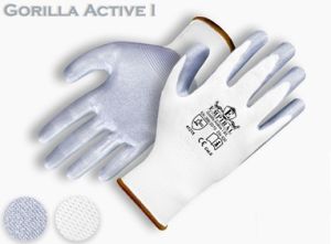 13 Gauge White Polyester liners/grey Nitrile Palm Coated Glove.