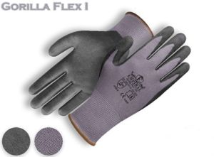 13 Gauge Grey Golyester Liners/Black Microfoam Nitrile Palm Coated Glove.