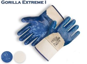 Jersery Liners with Safety Cuff, Blue Nitrile 3/4 Coated Gloves . 