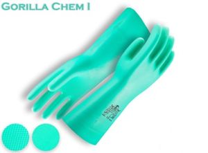 Green Nitrile Glove, thickness: 15 mil (0.38mm), Length : 30cm