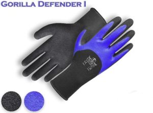 13 Gauge Black Polyester Shell,3/4 Blue Nitrile& Black Sandy Nitrile Coated Glove.