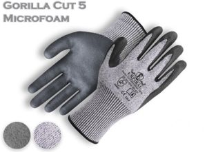 Grey HPPE Glove Liners/ black Sandy Litrile Coated Glove. 