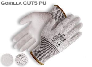 Grey HPPE Glove liners/ White Sandy Nitrile Coated Glove.