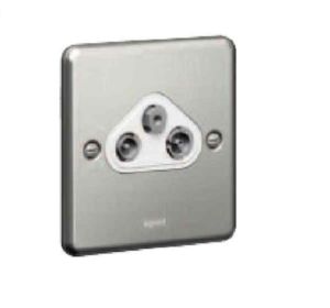 Legrand Synergy TV-R-SAT Socket "F" type, Authentic brushed stainless steel - 8 330 43