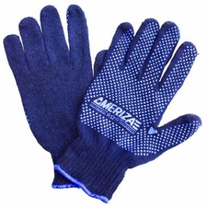 Single Side Dotted Gloves Blue KNDDA. Made in Pakistan  (Unit : 12 Pairs / 1 Dozen) 