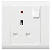 MK 13A 1G SP SWITCH SOCKET OUTLET WITH NEON- MV2657WHI