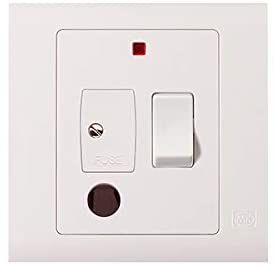 MK 1G, 13A SWITCHED FUSED CONNECTION UNIT WITH NEON & FLEX- MV1070WHI