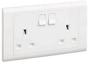 MK 13A 2G DP SWITCHED SOCKET -MV2747DPWHI