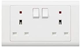 MK 13A 2G DP SWITCHED SOCKET WITH NEON -MV2647DPWHI 