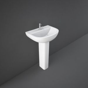 RAK Compact Wash Basin with Pedestal, White