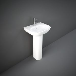 RAK Tonique Wash Basin with Pedestal, White