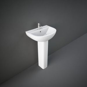 RAK Compact Wash Basin with Pedestal, White