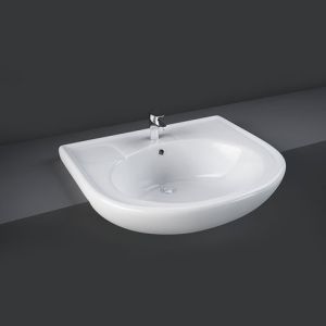 RAK Cynthia Semi Counter Wash Basin, White