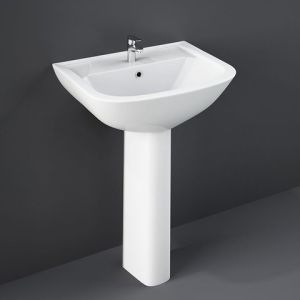 RAK Lara Wash Basin with Pedestal, White