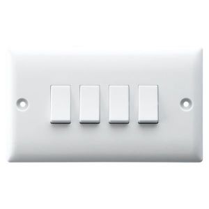 RR 10AX 4 Gang 2 Way Switch Plate- W1021