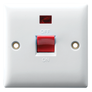 RR 45A DP 1 Gang Wall Switch with Neon- W1016