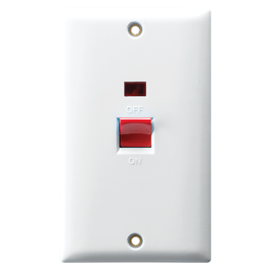 RR 45A DP Rectangular Switch with Neon- W1020