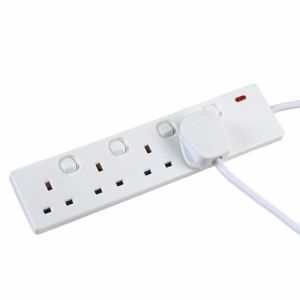 RR 13A 3 Gang Extension Socket with Individual Switch With Neon- EB3NS2B