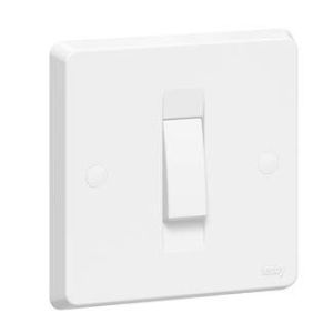 Tenby 1 Gang 10AX intermediate Switch Plate, White - 7380 13