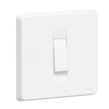 Tenby 1 gang 1 way, 10AX, 250 V Plate Switch, White - 738011