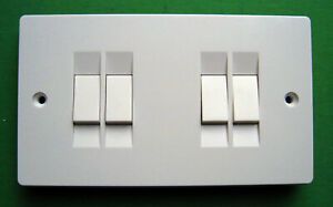 Tenby 4 gang 2 way, 10AX, 250 V Plate Switch, White -738042