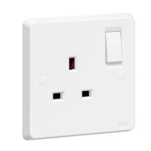 Tenby 13A 1 Gang SP Switch Socket, White - 738018