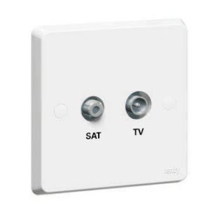 Tenby Screened TV/Satellite Socket, White - 738053