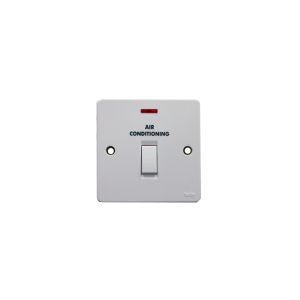 Tenby 45 A DP Switch with Power Indicator marked ‘AIR CONDITIONER’, White - 738078