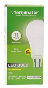 Terminator LED Bulb 11W Warm White B22 - TLEDB-11WB22 WW ESMA APPROVED