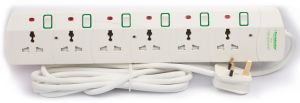 Terminator 6 Way Universal Power Extension Socket 13A 3M - TPB 6G