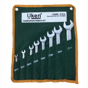 UKEN COMBINATION SPANNER 8 PCS SET, 6-22 MM - U9600