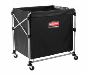 Black Vinyl Collapsible Basket X-Cart, 10.0 cu. ft., 220 lb., 35-3/4"L X 24"W X 34"H