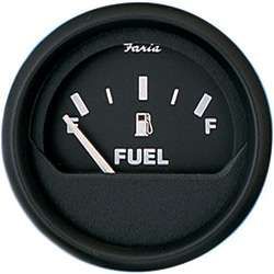 2" Black Aluminum Fuel Gauge with 2-1/16" (53mm) Mounting Hole