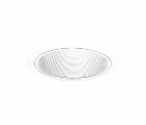 6" White Open Style Halogen, Incandescent, LED Recessed Downlight Trim, White Baffle