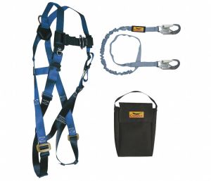 Blue, Universal Size Fall Protection Kit, 310 lb. Weight Capacity, Mating Leg Strap Buckles