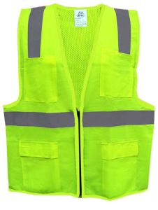 SAFETY VEST HI-VISIBILTY TAPE WITH 120 GSM WITH POCKETS