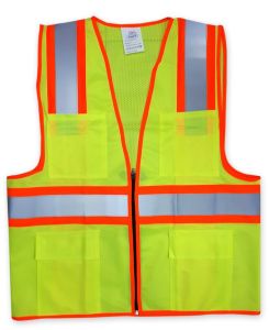 SAFETY VEST HI-VISIBILTY WITH DUAL COLOURS TAPE